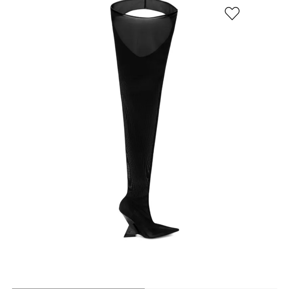 The Attico Black Over-the-Knee Pointed Toe Heeled Boots